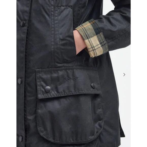 Barbour Beadnell® Waxed Jacket Sage Women's Sz 14 NWT $398 - Picture 16 of 16